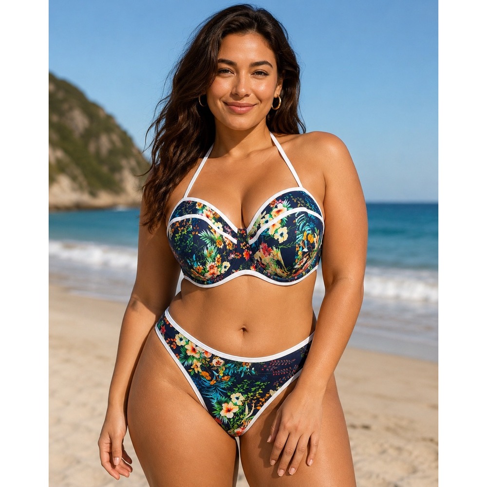 Freya Bikini Set 34I Cup M Buttom  Tropical Floral Underwired Convertible